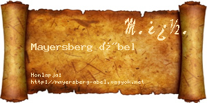 Mayersberg Ábel névjegykártya
